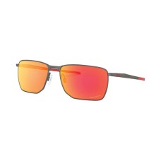 Oakley Мужские солнцезащитные очки с металлической оправой и красными линзами, 58 мм Серый (Matte Gunmetal)
