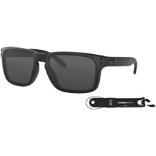 Oakley Мужские солнцезащитные очки Oakley Holbrook OO9102 с креплением и аксессуарами VISIOVA Черный (Matte Black / Grey (9102e5))