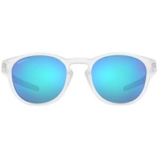 Oakley Круглые солнцезащитные очки с легкой конструкцией, Low Bridge Fit, матовые черные/Prizm Sapphire, 53 мм Прозрачный (Matte Clear/Prizm Sapphire Polarized)