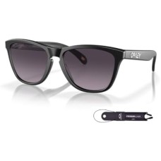 Oakley Мужские квадратные очки Oakley Frogskins OO9245 + аксессуар с ремешком + набор iWear дизайнерского качества Черный (Matte Black / Prizm Grey Gradient)