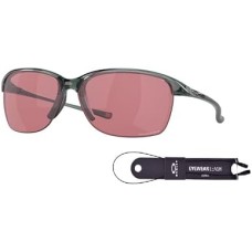 Oakley Женские прямоугольные солнцезащитные очки Oakley Unstoppable OO9191 с аксессуаром для крепления и комплектом iWear Черный (Crystal Black / Prizm Dark Golf)