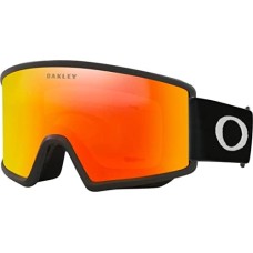 Oakley Цилиндрические лыжные очки Target Line M для среднего размера, трехслойная пена, интеграция с шлемом Черный (Matte Black Strap/Fire Iridium & Persimmon Lens)