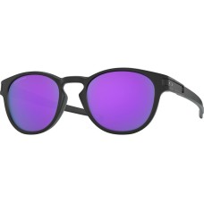 Oakley Солнцезащитные очки Latch Prizm: поляризационные линзы, ретро-стиль, ударопрочная оправа, встроенный зажим Черный (Matte Black/Prizm Violet)