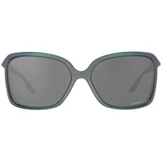 Oakley Женские солнцезащитные очки «Бабочка» с оправой O-Matter и защитными линзами Prizm Черный (Matte Silver/Blue Colorshift/Prizm Black Polarized)