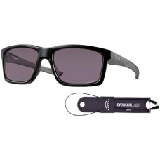 Oakley Очки-авиаторы для мужчин Oakley Mainlink OO9264 + комплект аксессуаров и дизайнерский набор iWear Черный (Matte Black / Prizm Grey)
