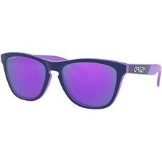 Oakley Современные квадратные солнцезащитные очки Frogskins: легкие, с чехлом и защитой от UV Синий (Purple Navy/Prizm Violet)