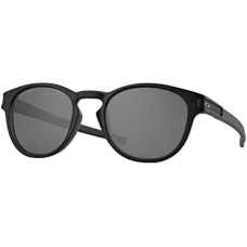 Oakley Круглые солнцезащитные очки с легкой конструкцией, Low Bridge Fit, матовые черные/Prizm Sapphire, 53 мм Черный (Matte Black/Prizm Black)