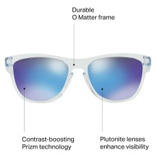 Oakley Солнцезащитные очки Frogskins Prizm с поляризованными линзами, прочной оправой и защитой от УФ-лучей Нет цвета (Crystal Clear/Prizm Sapphire)