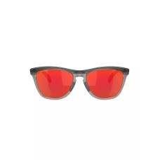 Oakley Круглые солнцезащитные очки с зеркальными линзами, 55 мм, с чехлом и салфеткой в комплекте Серый (SMOKE)