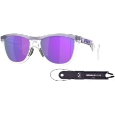 Oakley Мужские солнечные очки Oakley Frogskins Hybrid OO9289 + аксессуар в комплекте + дизайнерский набор iWear Прозрачный (Matte Lilac / Prizm Clear)