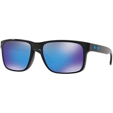 Oakley Мужские солнцезащитные очки Holbrook с квадратной оправой, 100% защита от UVA/UVB/UVC Черный (Polished Black/Prizm Sapphire)