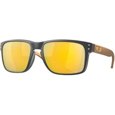 Oakley Мужские прямоугольные поляризационные солнцезащитные очки с низким мостом, комфортная посадка Серый (Matte Carbon/Prizm 24k Polarized)