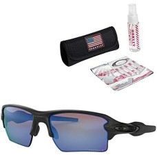 Oakley Солнцезащитные очки Oakley Flak 2.0 XL с матовой черной оправой и поляризованными линзами Prizm Deep H2O, комплект с набором для чистки и флагом США Нет цвета (NOCOLOR)
