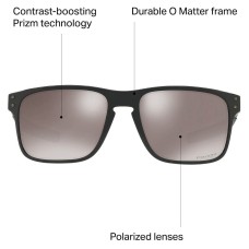 Oakley Солнцезащитные очки Holbrook Mix Prizm Polarized с инновационной оптикой, с прочной рамой из O Matter Черный (Polished Black/Prizm Black)