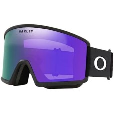 Oakley Лыжные очки Target Line с цилиндрической линзой и низким профилем, большой размер, Матовый черный с фиолетовым иридием Нет цвета (NOCOLOR)
