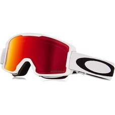 Oakley Лыжные очки Line Miner Youth с защитой от ультрафиолета, Антифог, Круглая форма, Для детей Белый (Matte White Strap/Prizm Snow Torch Iridium Lens)
