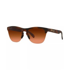 Oakley Мужские солнцезащитные очки OO9374 Frogskins Lite, круглые, полуободковые, ширина линз 63 мм Коричневый (Matte Brown Tortoise)