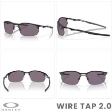 Oakley Мужские прямоугольные солнцезащитные очки Oakley Wire Tap 2.0 OO4145 + аксессуар-поводок + дизайнерский комплект iWear Черный (Satin Black / Prizm Black)